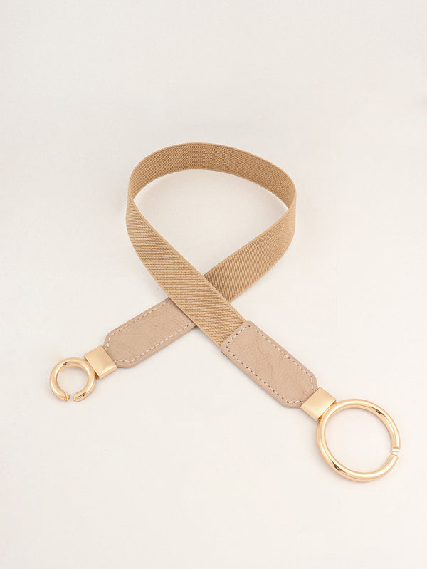Double Ring Buckle Elastic PU Belt-Teresa's Fashionista LLC
