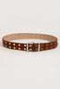 Double Row Grommet PU Leather Belt-Teresa's Fashionista LLC