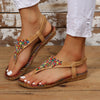 Beaded PU Leather Open Toe Sandals-Teresa's Fashionista LLC