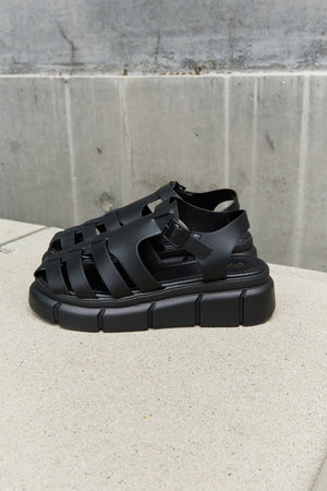 Qupid Platform Cage Stap Sandal in Black-Teresa's Fashionista LLC