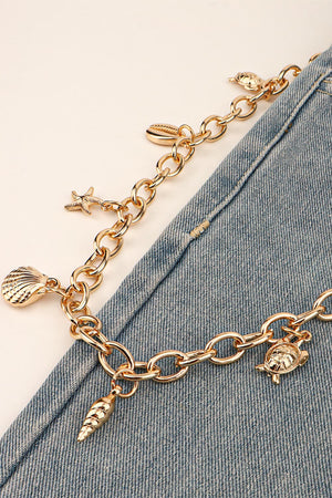 Sea Element Charm Iron Chain Belt-Teresa's Fashionista LLC