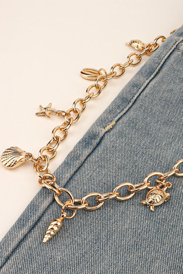 Sea Element Charm Iron Chain Belt-Teresa's Fashionista LLC