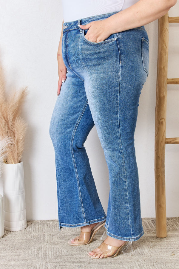 RISEN Full Size High Rise Ankle Flare Jeans - Teresa's Fashionista LLC