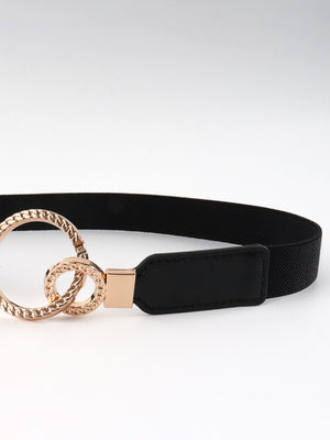 Double Ring Buckle Elastic PU Belt-Teresa's Fashionista LLC