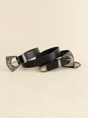 Double Buckle PU Leather Belt-Teresa's Fashionista LLC