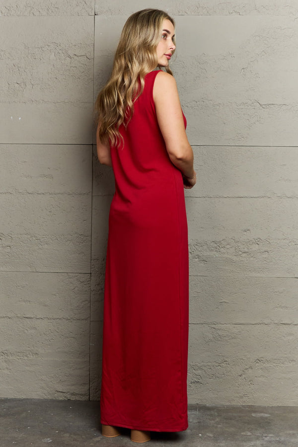 Plus Size Scoop Neck Maxi Tank Dress-Teresa's Fashionista LLC