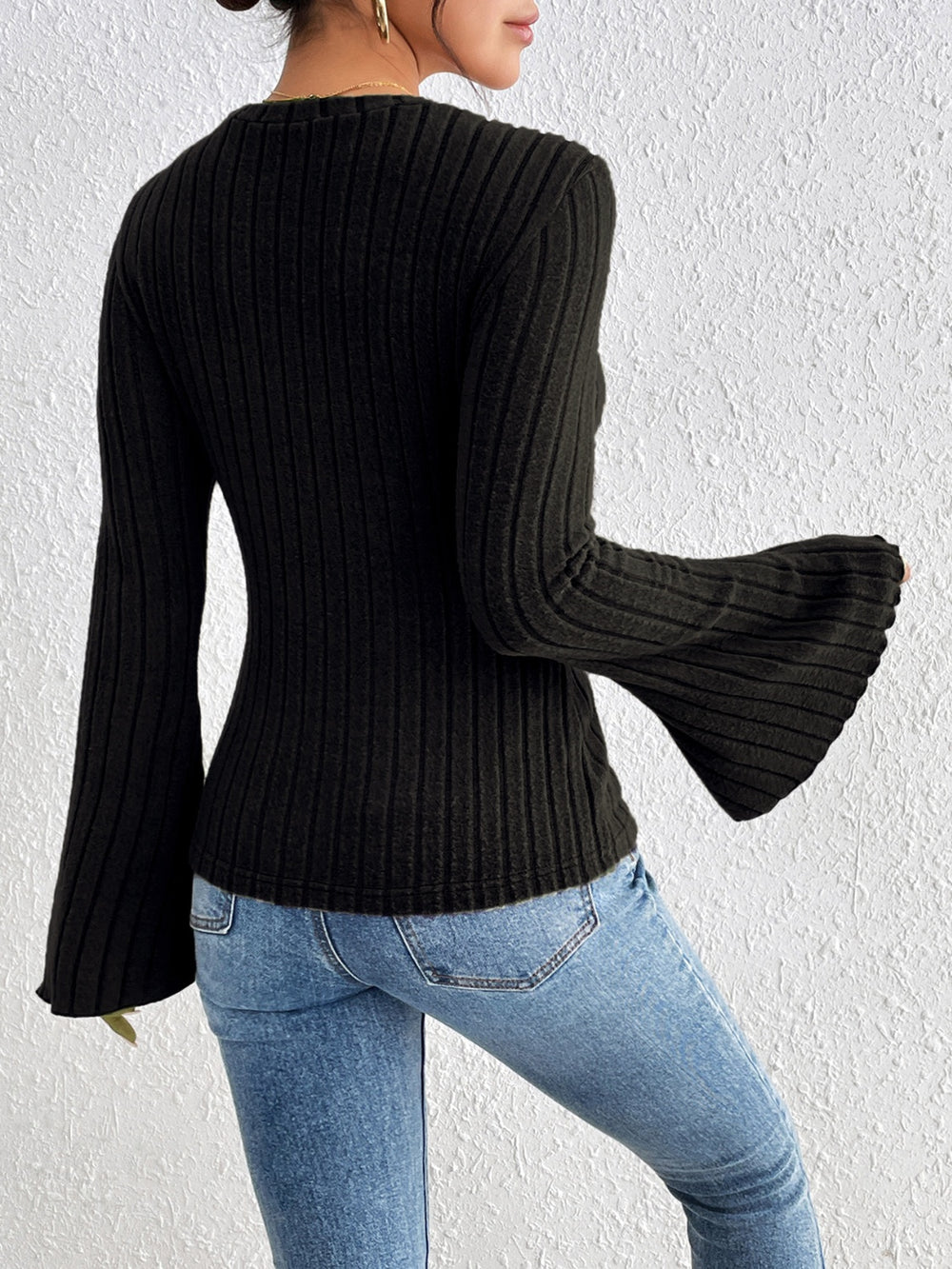 Round Neck Flare Sleeve T-Shirt-Teresa's Fashionista LLC
