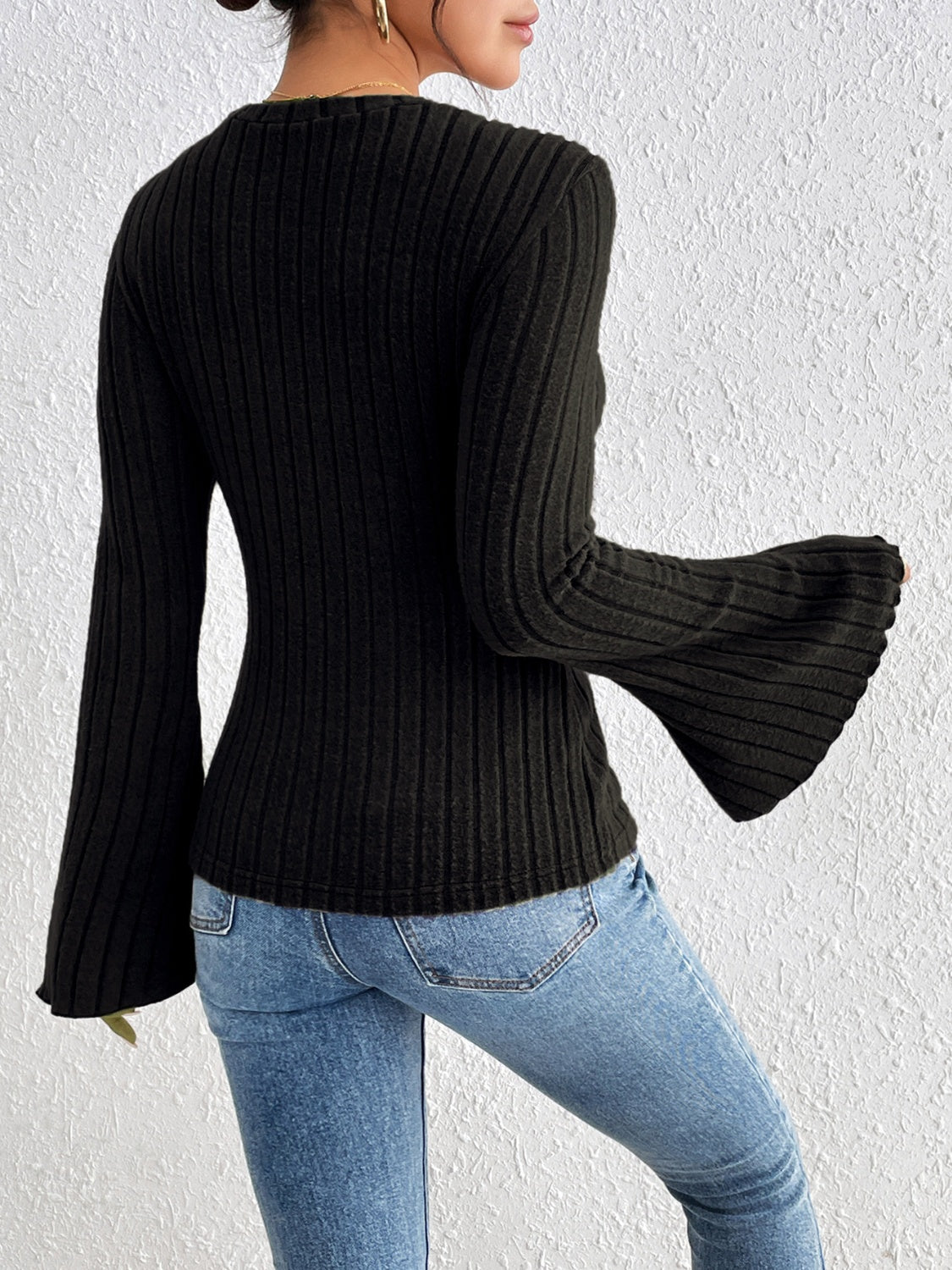 Round Neck Flare Sleeve T-Shirt-Teresa&#39;s Fashionista LLC