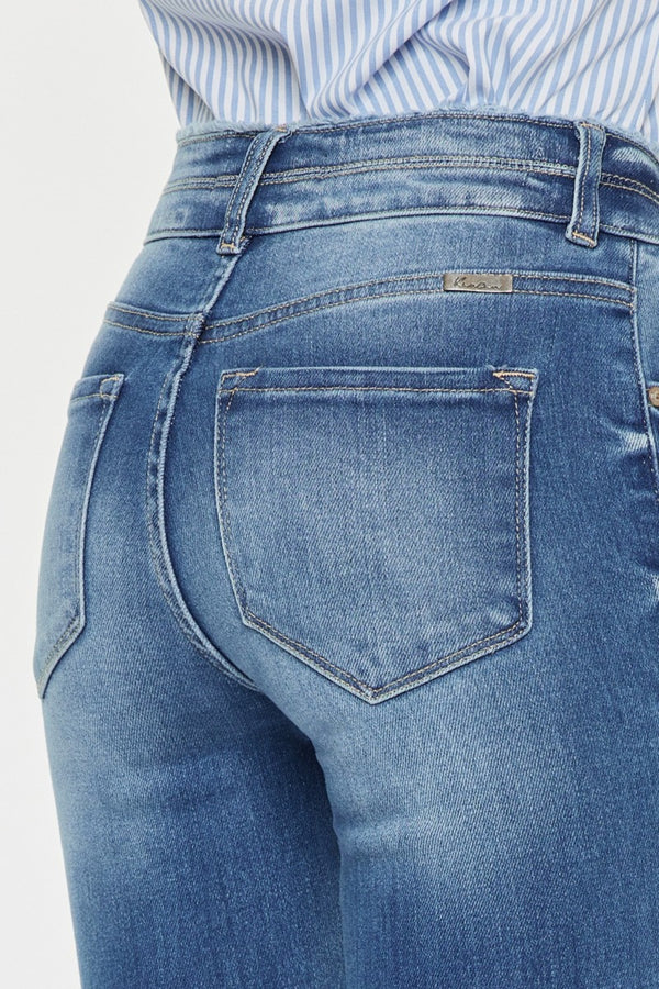 Kancan Distressed Raw Hem High Waist Jeans-Teresa's Fashionista LLC