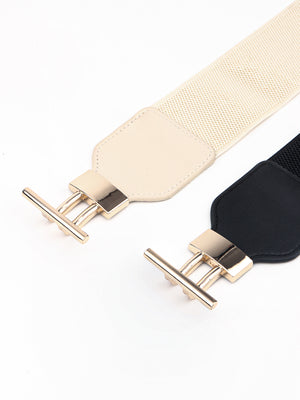 PU Elastic Wide Belt with Alloy Buckle-Teresa's Fashionista LLC