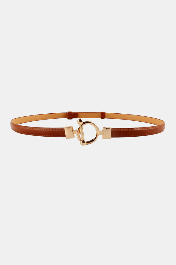 Toggle Buckle Skinny PU Belt-Teresa's Fashionista LLC