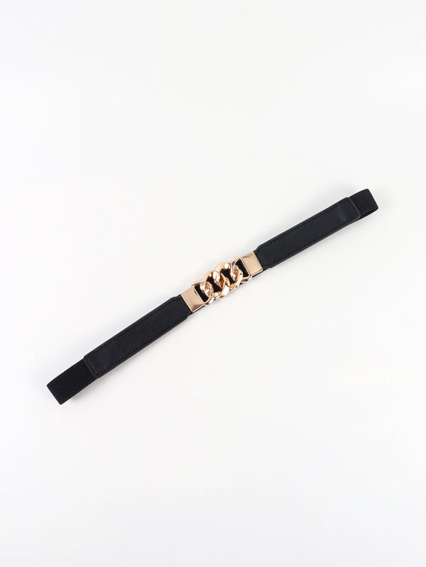 Zinc Alloy Buckle Elastic PU Belt-Teresa's Fashionista LLC
