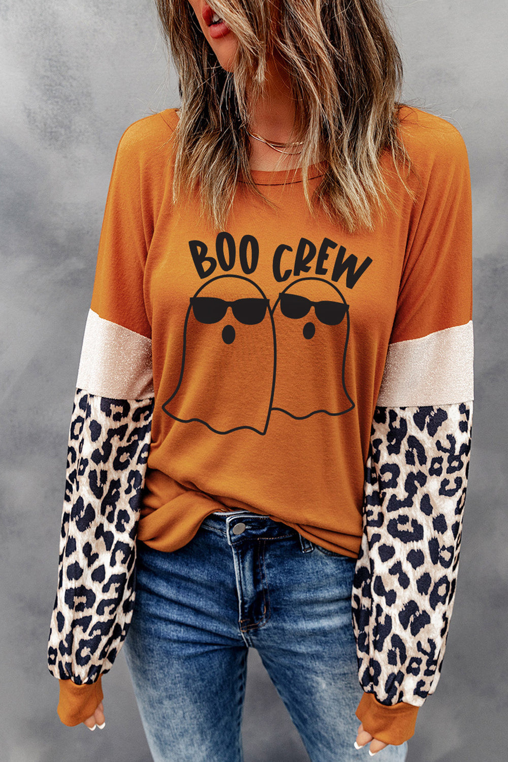 BOO CREW Ghost Graphic Round Neck T-Shirt - Teresa's Fashionista LLC