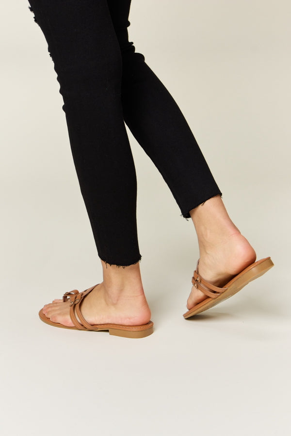 Forever Link Cutout PU Leather Open Toe Sandals-Teresa's Fashionista LLC