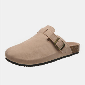 Suede Closed Toe Buckle Slide-Teresa's Fashionista LLC