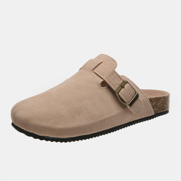 Suede Closed Toe Buckle Slide-Teresa's Fashionista LLC