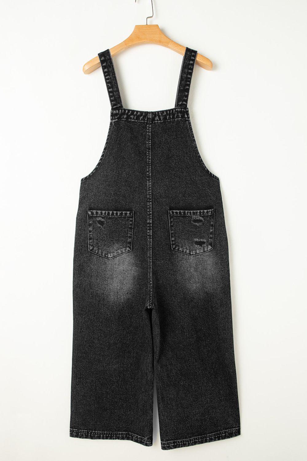 Distressed Wide Strap Denim Overalls - Teresa's Fashionista LLC