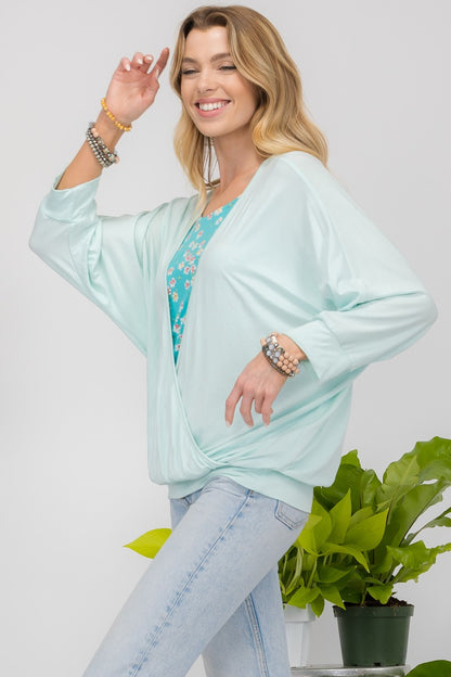 Celeste Full Size Floral Round Neck Top with Two Layer Detail - Teresa's Fashionista LLC