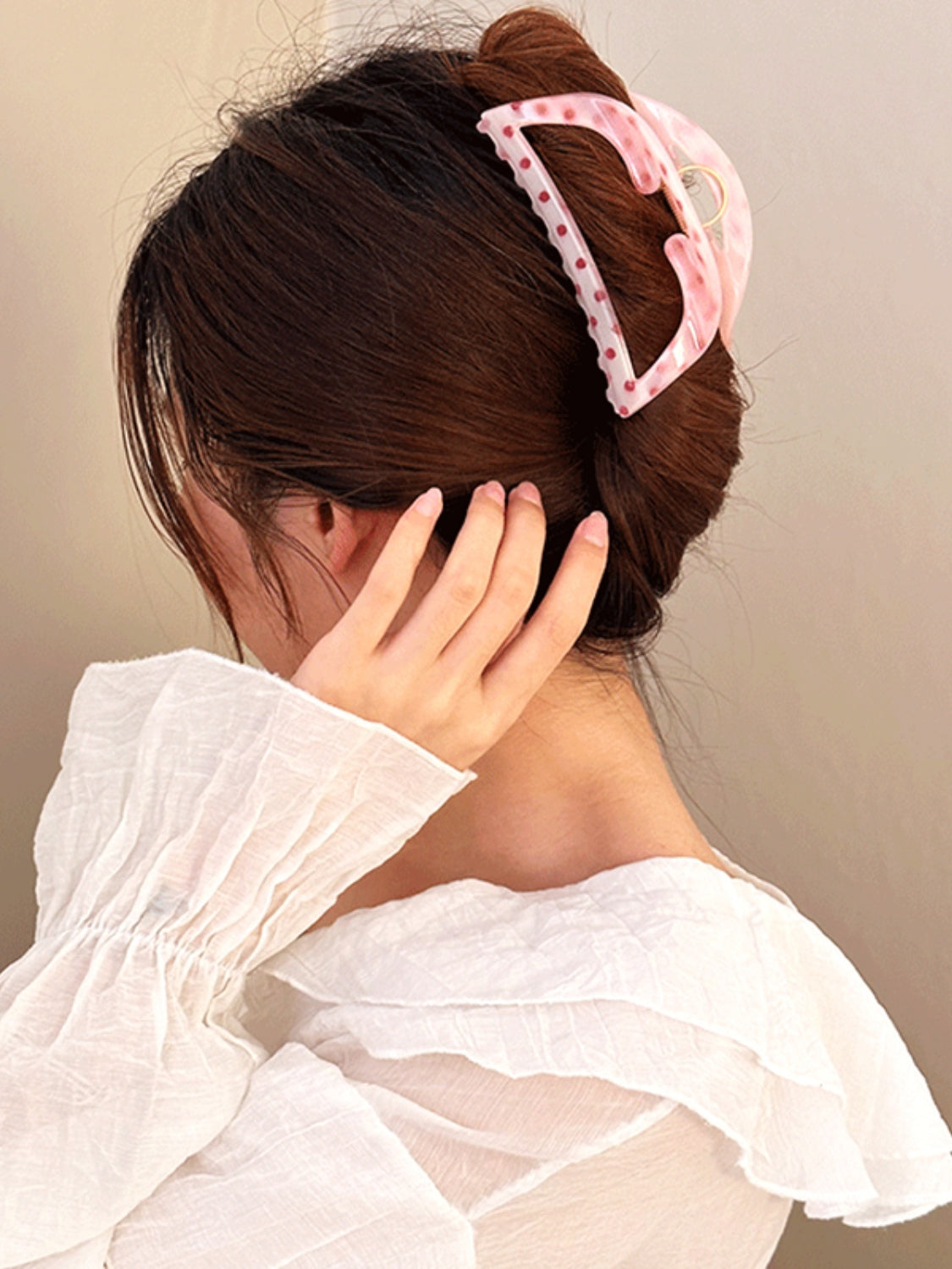 PC Polka Dot Hair Claw Clip - Teresa's Fashionista LLC