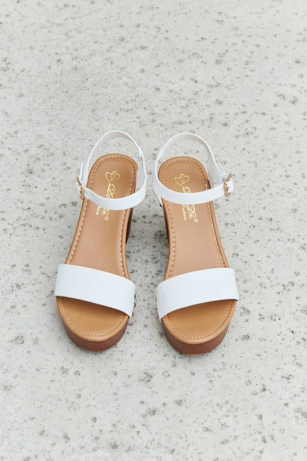 DDK Time After Time Wooden Platform Strap Heels-Teresa&#39;s Fashionista LLC