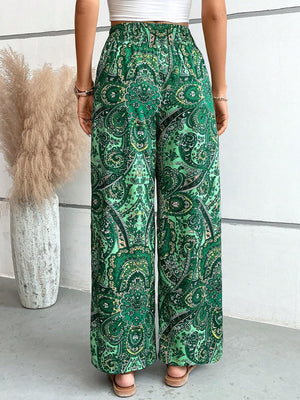 Printed Wide Leg Pants-Teresa's Fashionista LLC