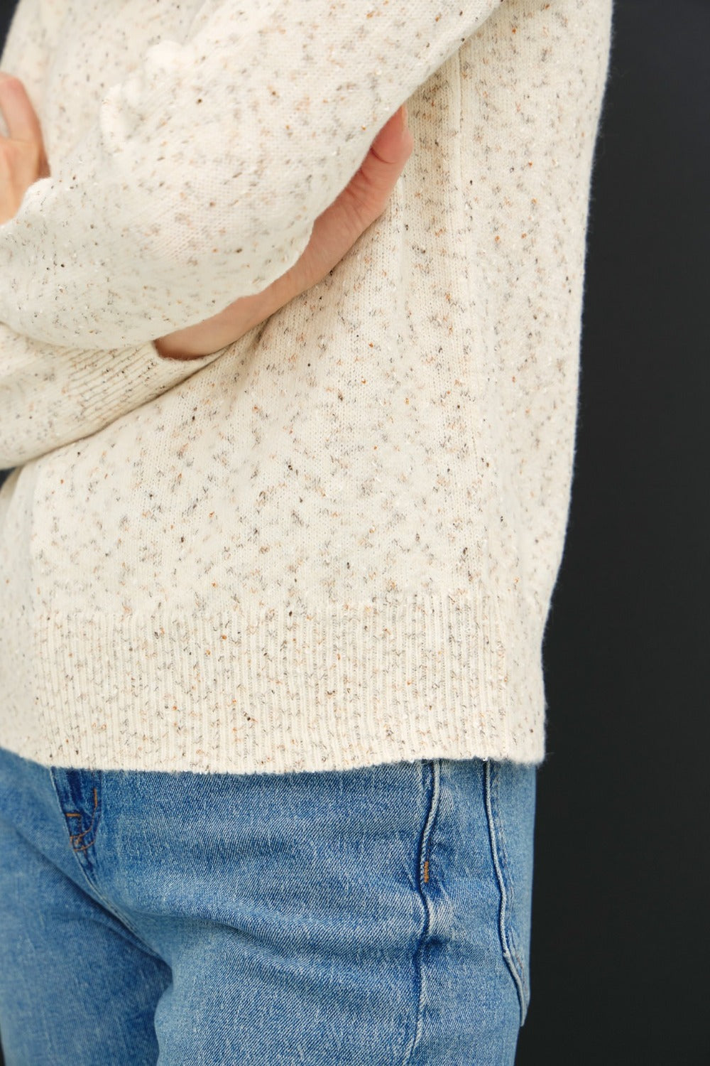 Be Cool Heathered Round Neck Long Sleeve Sweater - Teresa's Fashionista LLC