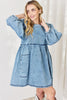 HEYSON Full Size Oversized Denim Babydoll Dress-Teresa's Fashionista LLC