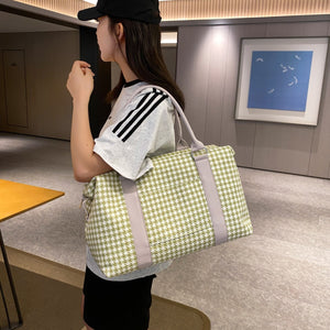 Houndstooth Canvas Travel Bag-Teresa's Fashionista LLC