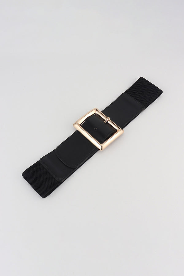 Rectangle Buckle Elastic Wide Belt-Teresa's Fashionista LLC