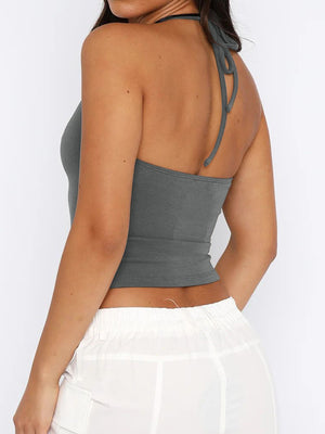 Lace Detail Halter Neck Cami-Teresa's Fashionista LLC