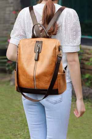 PU Leather Large Backpack Bag-Teresa's Fashionista LLC