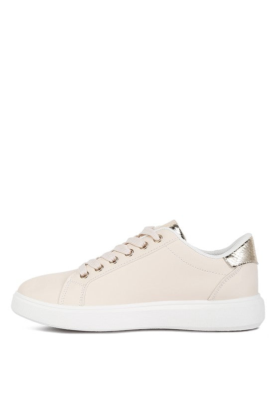 Claude Faux Leather Back Panel Detail Sneakers-Teresa&#39;s Fashionista LLC
