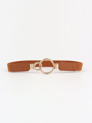 Double Ring Buckle Elastic PU Belt-Teresa's Fashionista LLC
