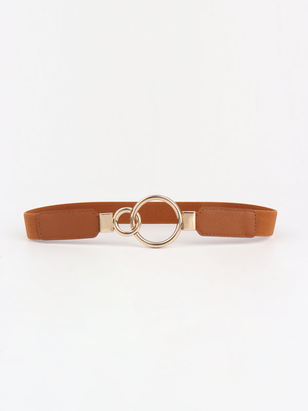 Double Ring Buckle Elastic PU Belt-Teresa's Fashionista LLC