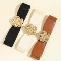Flower Alloy Buckle Elastic Belt-Teresa's Fashionista LLC