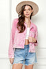 Veveret Button Up Cropped Denim Jacket-Teresa's Fashionista LLC