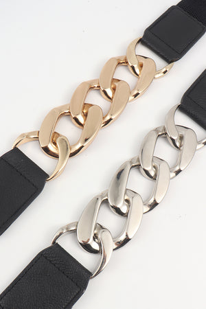 Chain Detail Elastic Belt-Teresa's Fashionista LLC