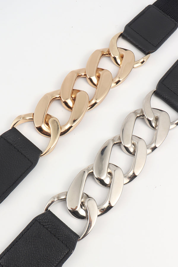 Chain Detail Elastic Belt-Teresa's Fashionista LLC