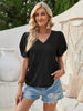 Twisted Heart V-Neck Short Sleeve Blouse-Teresa's Fashionista LLC