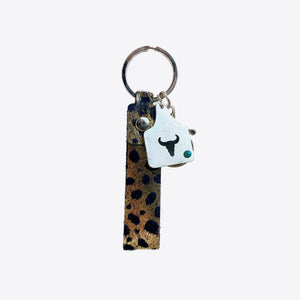 Genuine Leather Alloy Keychain-Teresa's Fashionista LLC