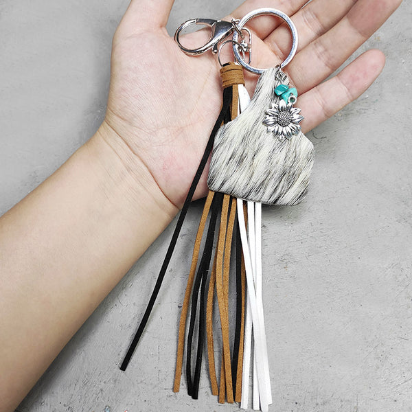 Turquoise Fringe Detail Key Chain-Teresa's Fashionista LLC