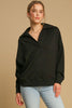 Umgee Johnny Collar Dropped Shoulder Sweatshirt - Teresa's Fashionista LLC
