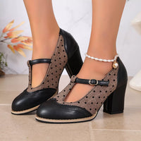 Point Toe Block Heels Pumps