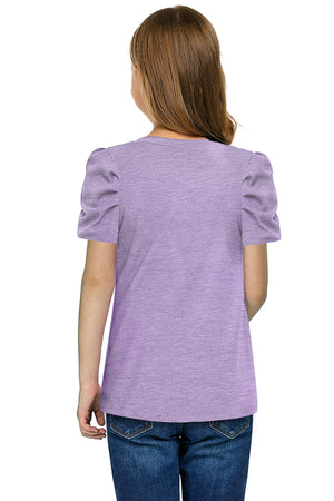 Round Neck Puff Sleeve T-Shirt-Teresa's Fashionista LLC