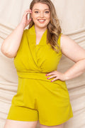 Collared Neck Plus Size Romper-Teresa's Fashionista LLC
