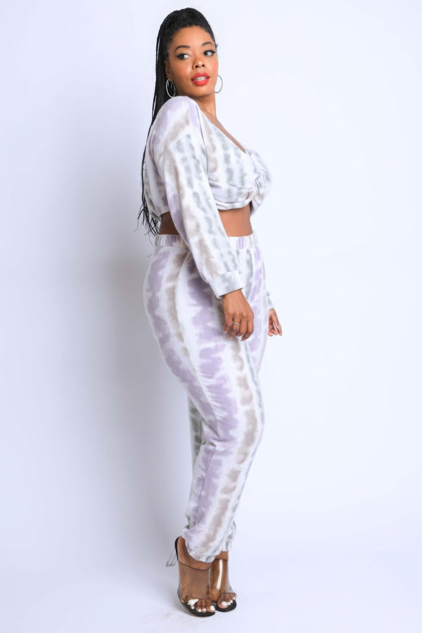 Tie Die Off Shoulder Set-Teresa's Fashionista LLC