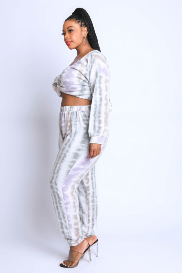 Tie Die Off Shoulder Set-Teresa's Fashionista LLC