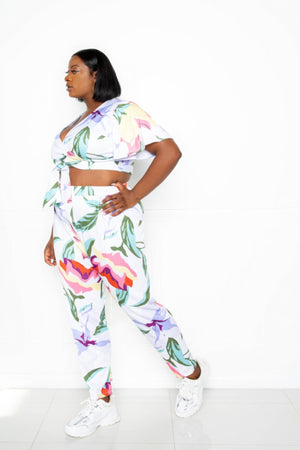 Flower Jogger & Top Set-Teresa's Fashionista LLC
