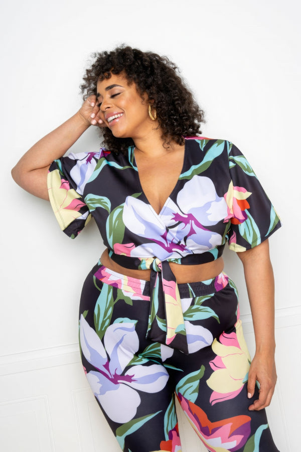 Flower Jogger & Top Set-Teresa's Fashionista LLC
