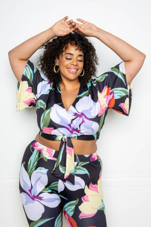 Flower Jogger & Top Set-Teresa's Fashionista LLC